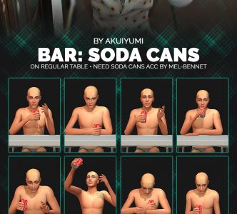 Bar: soda cans poses