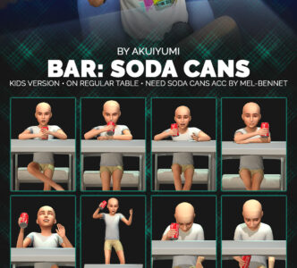Bar: soda cans poses – kids